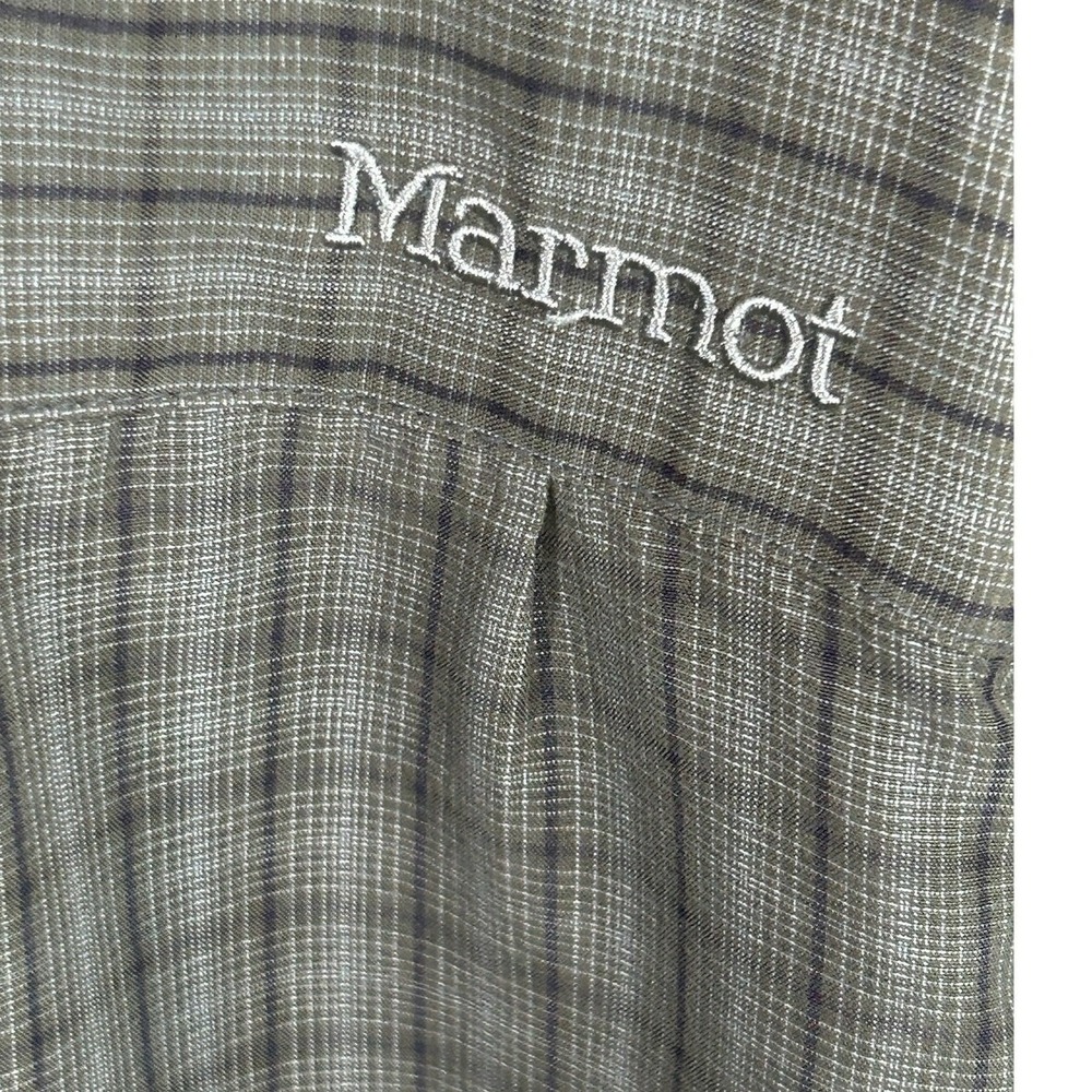 Marmot Button Down Shirt Mens Large Grey Plaid Short Sleeve Hiking Technical Top - Picture 5 of 12